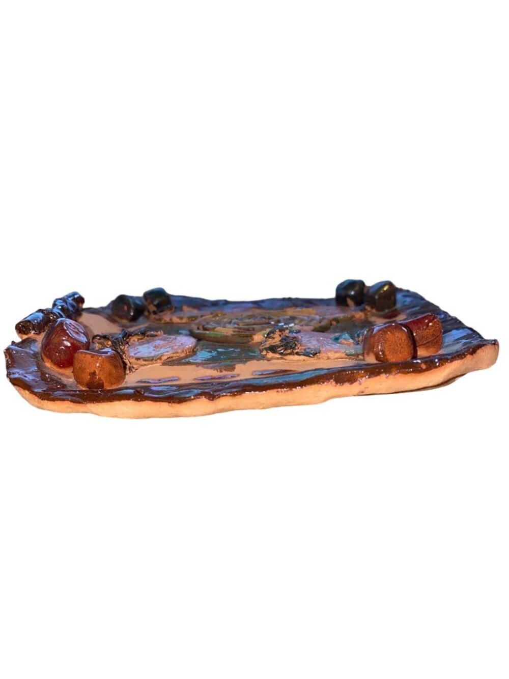 Handcrafted Ceramic Square Plate With Textured Design - Picture 6 of 6